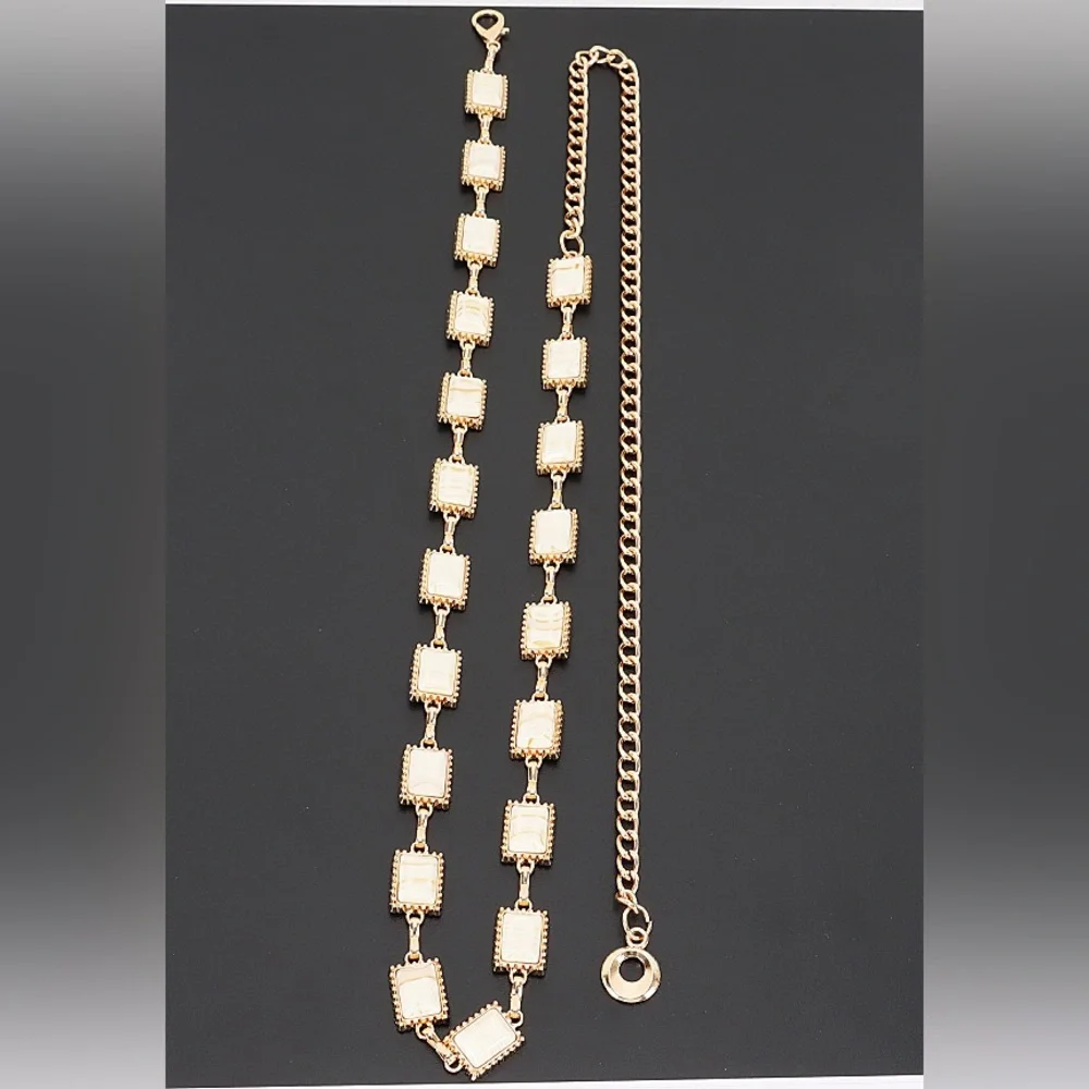 Vintage Acrylic Metal Chain Link Statement Belt